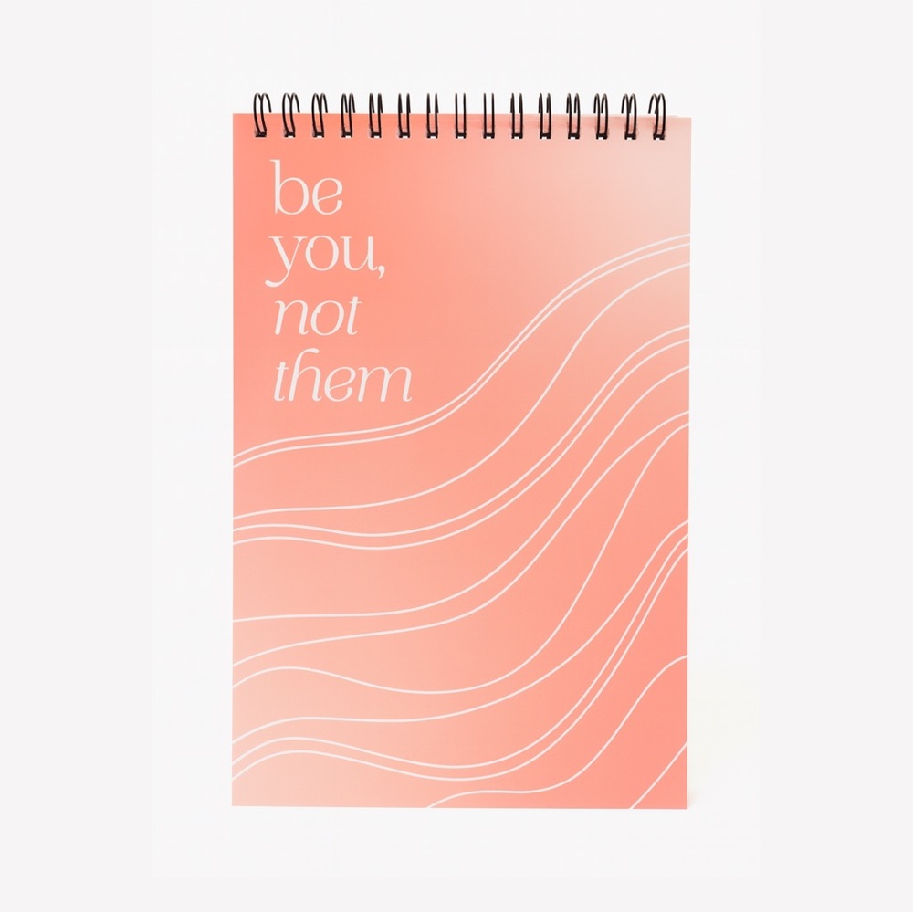 Coral Spiral Notebook with Inspirational Quote
